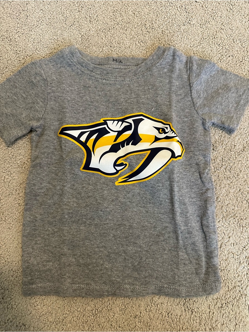 Kids Grey Short Sleeve Tee with Nashville Predators Logo